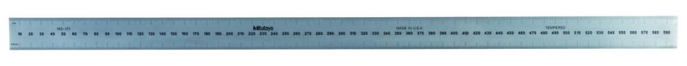 Picture of Mitutoyo 182-171 Steel Rule, 600mm, Graduation (1mm,.5mm,1mm,.5mm), Width 30mm