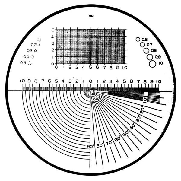Picture of Mitutoyo 183-105 Reticle #4 for Pocket Comparator