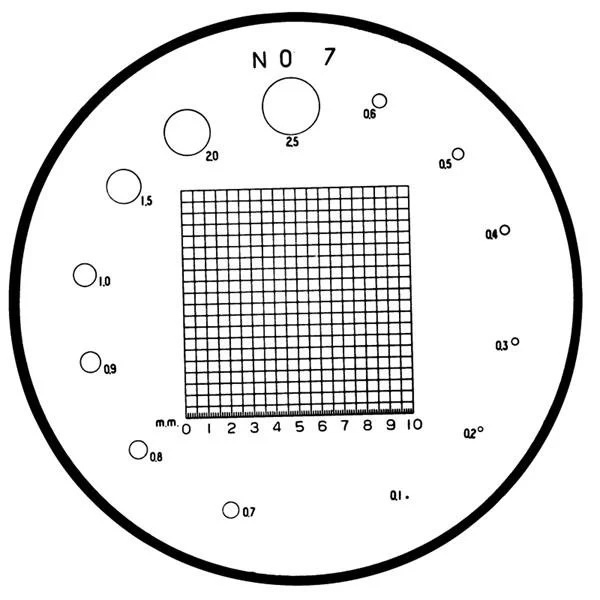 Picture of Mitutoyo 183-108 Reticle #7 for Pocket Comparator