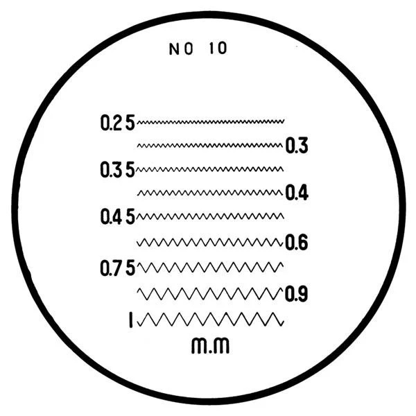 Picture of Mitutoyo 183-111 Reticle #10 for Pocket Comparator