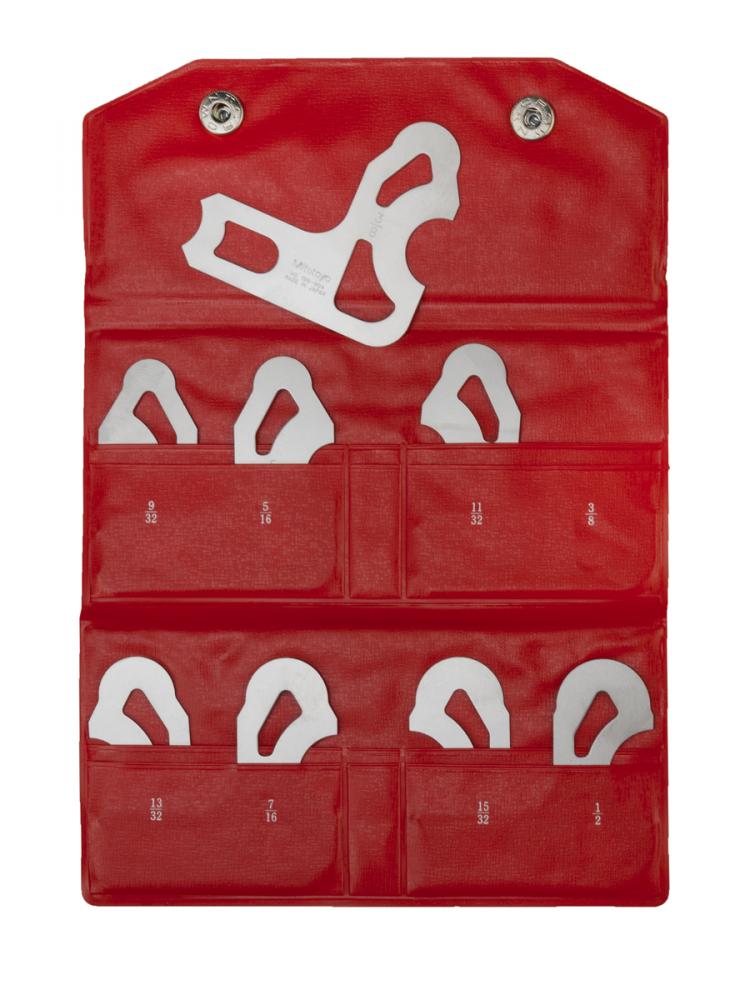 Picture of Mitutoyo 186-904 9/32-1/2 In, Concave/Convex Radius Gage Set, 8 Leaves (9/32 In To 1/2 In By 32Nds)