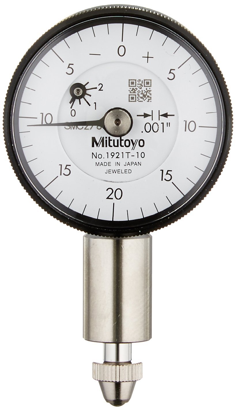 Picture of Mitutoyo 1921T-10 Dial Indicator, Compact Type, .001 Inch Graduation, .1 Inch Range, .04 Inch Range/Rev, 0-20-0 Dial Reading, W/ Lug