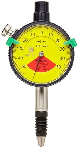 Picture of Mitutoyo 1929Sb 0.01mm, 1mm/1.4mm Dial Indicator, 50-0-50, Flat Back, 8mm Stem, Series 1, Compact One Rev, Shockproof