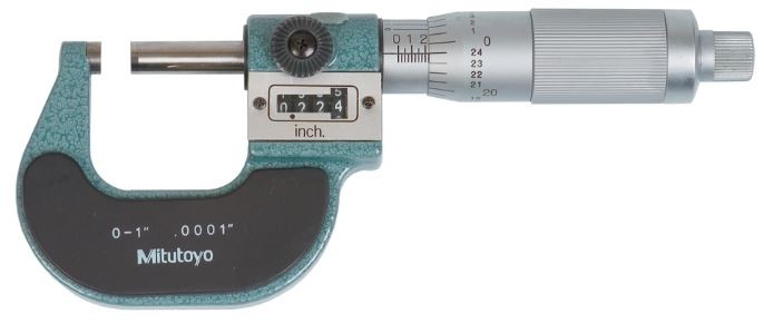 Picture of Mitutoyo 193-211 0-1 In, .0001 In Digit Counter Outside Micrometer, Carbide Tip, Friction Thimble