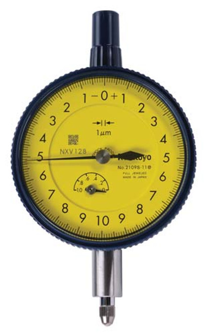 Picture of Mitutoyo 2046S-01 0.01mm, 10mm/(1mm Per Rev) Dial Indicator, 0-100, Lug Back, 3/8 In Stem, Series 2