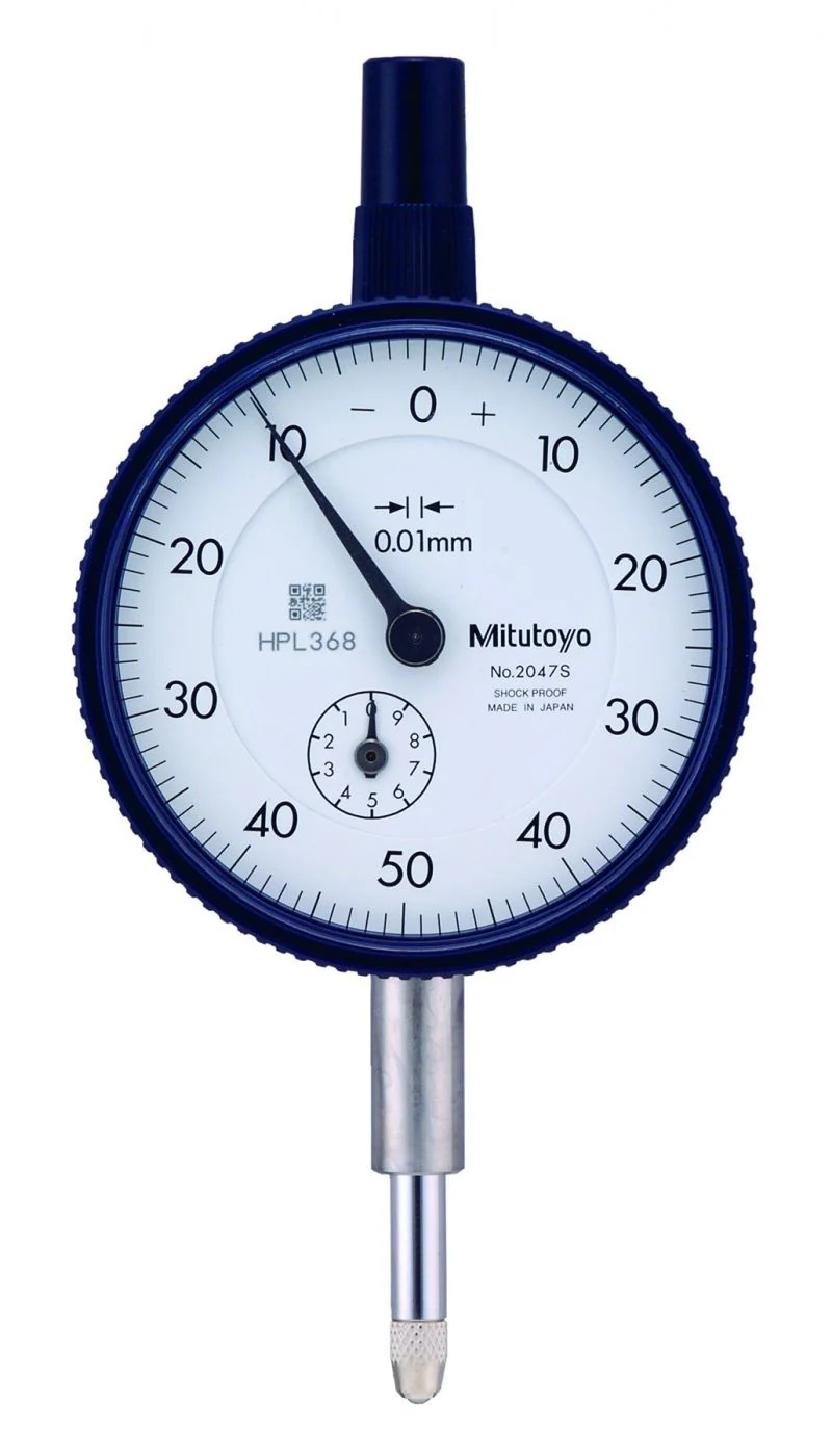 Picture of Mitutoyo 2047S 0.01mm, 10mm/(1mm Per Rev) Dial Indicator, 0-50-0, Lug Back, 8mm Stem, Series 2