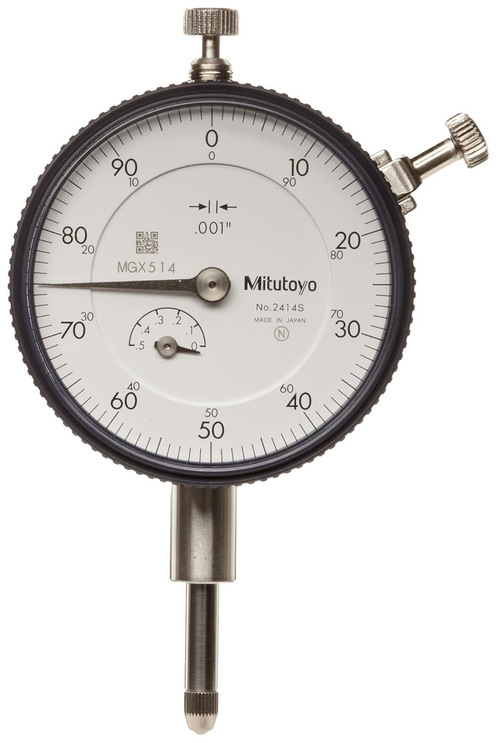 Picture of Mitutoyo 2414S Dial Indicator, .001, .5 In, 3/8, Lb