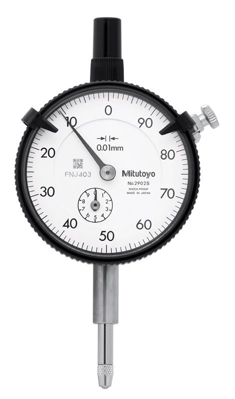 Picture of Mitutoyo 2902S 0.01mm, 10mm/(1mm Per Rev), Dial Indicator, 100-0, Lug Back, 8mm Stem, Series 2, Reverse Read