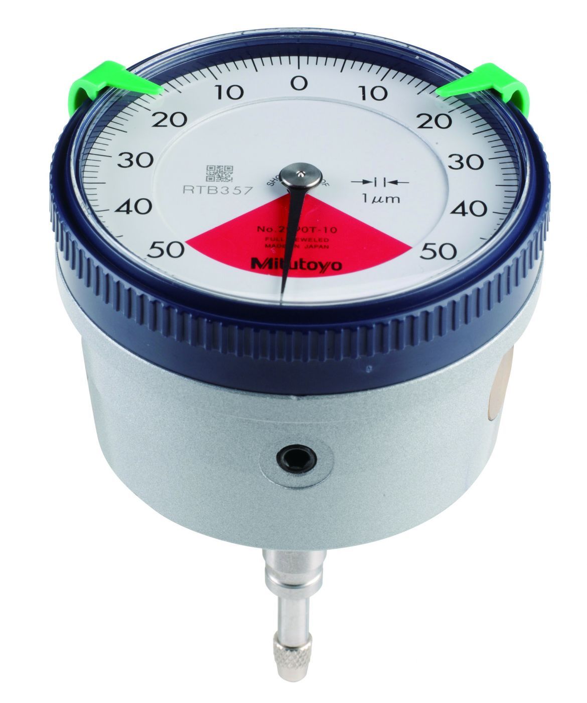 Picture of Mitutoyo 2961T 0.0005 In, .04 In/.05 In Back Plunger Dial Indicator, 20-0-20, Series 2, 3/8 In Stem, One Rev, Shockproof