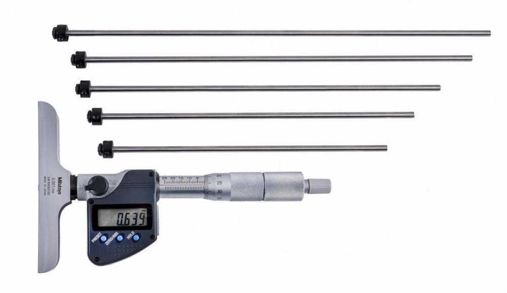 Picture of Mitutoyo 329-250-30 Micrometer, Depth, Interchaneable Rod, 0-150mm, 0.001mm 603908599593