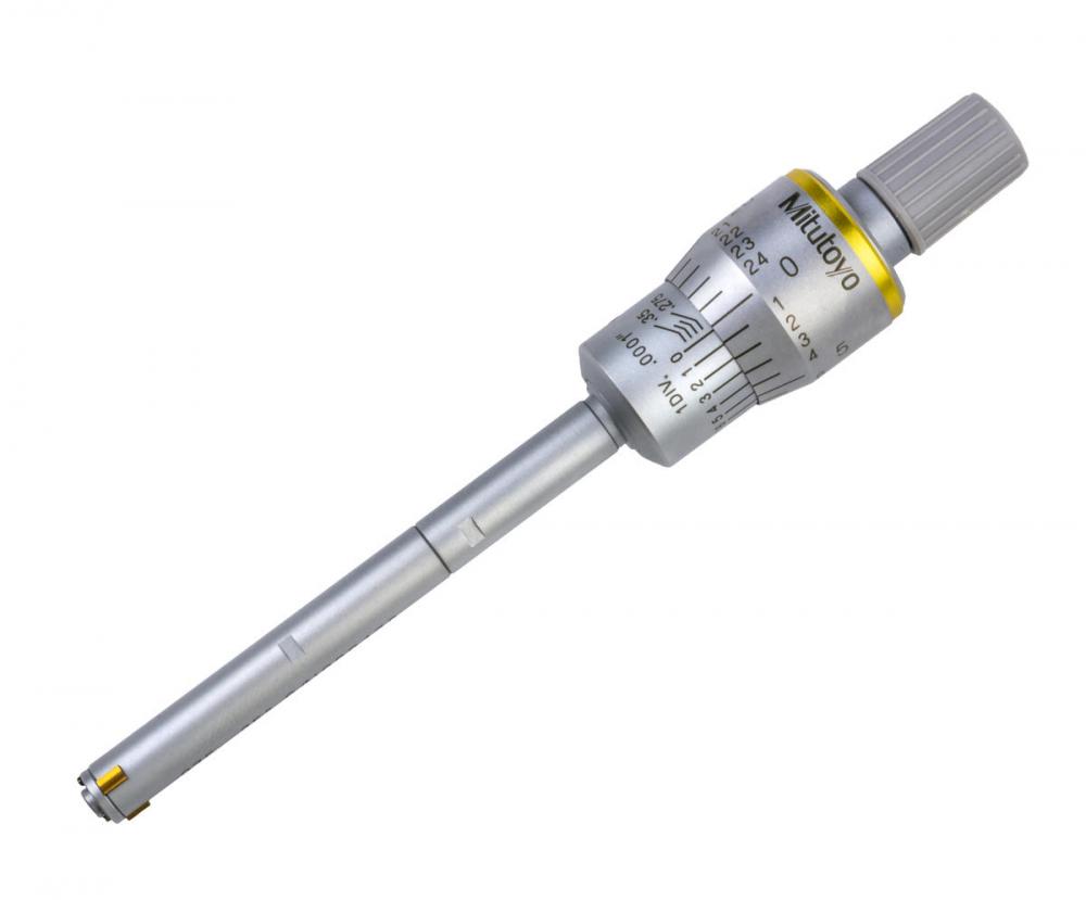 Picture of Mitutoyo 368-261 Holtest, 3-Point/2-Point Internal Micrometer, .275-.35 In Range, +/-.0001 Inch Accuracy, With Tin-Coated Contact Points