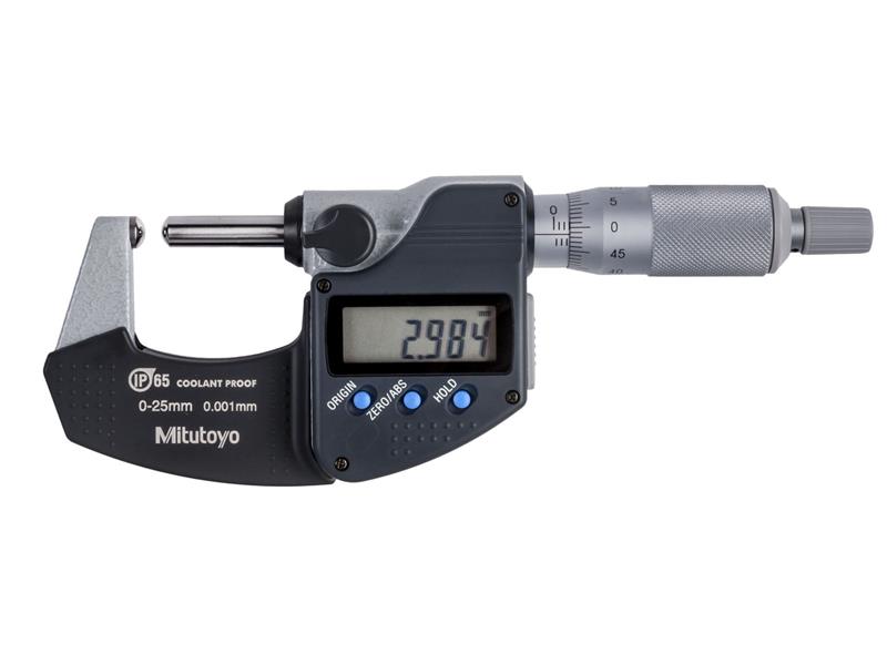 Picture of Mitutoyo 395-251-30 Mic, Spher Face, S-S, 0-25mm, 0.001mm, Ip65