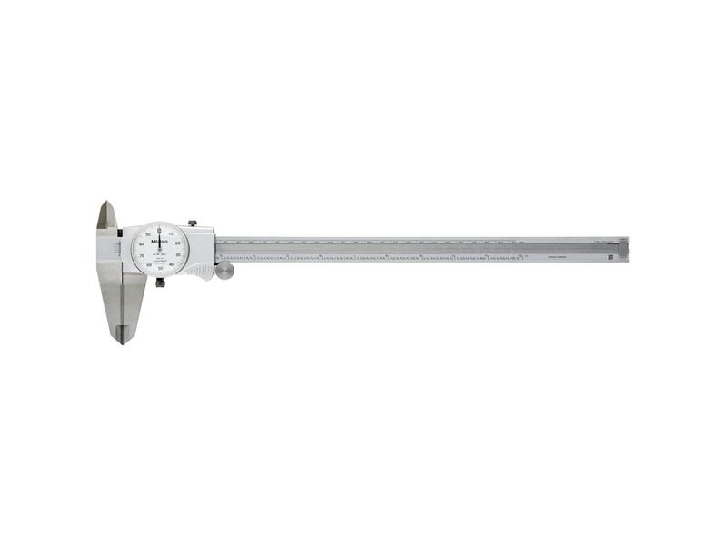 Picture of Mitutoyo 505-747 0-12 In, .001 In Dial Caliper, .1 In/Revolution, White Face, Carbide OD