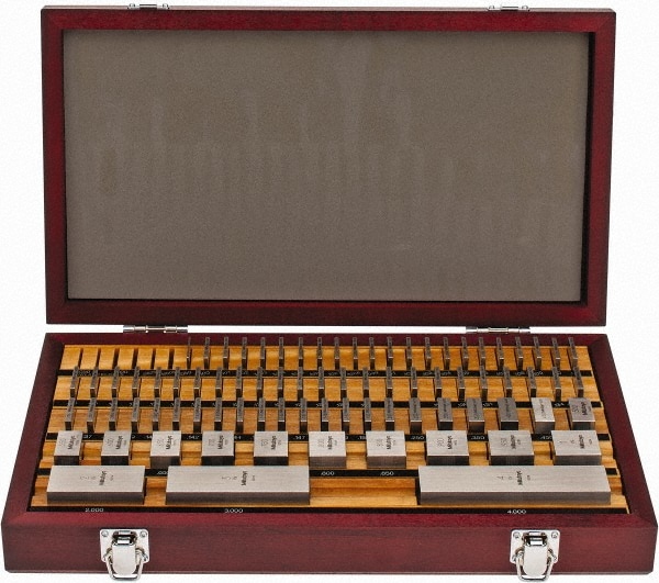 Picture of Mitutoyo 516-402-26 Steel Square Gage Block Set, Inch, 81 Blocks, ASME Grade 0