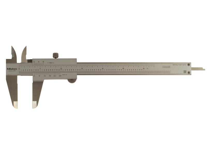 Picture of Mitutoyo 530-105 0-6 In, .001 In and 1/128 In, Vernier Caliper, Dual Scale
