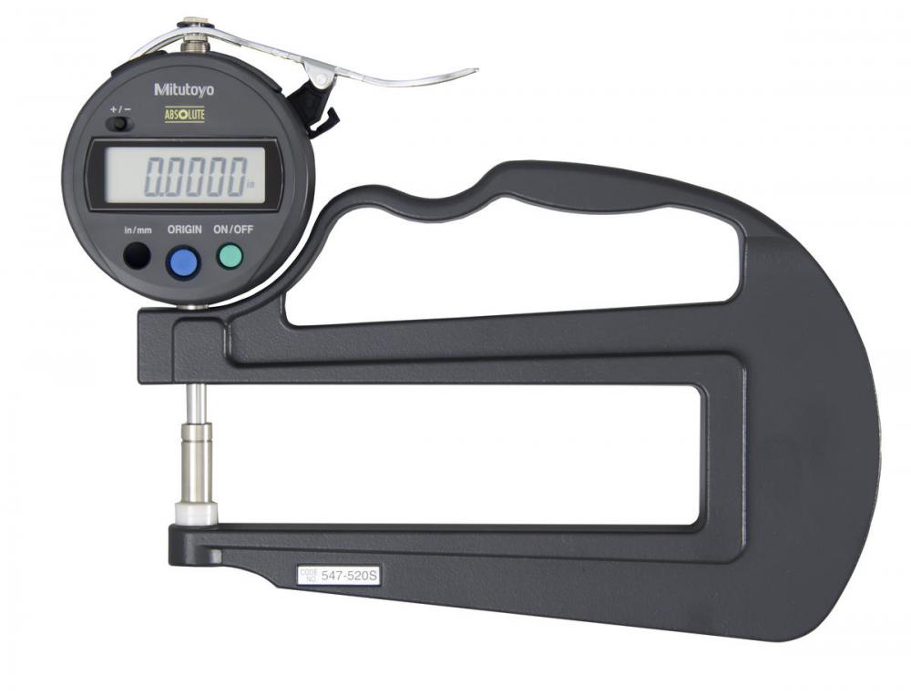 Picture of Mitutoyo 547-520S 0-.47 In/0-12mm, .0005 In/0.01mm Id-S Digimatic Absolute Thickness Gage, Deep Throat