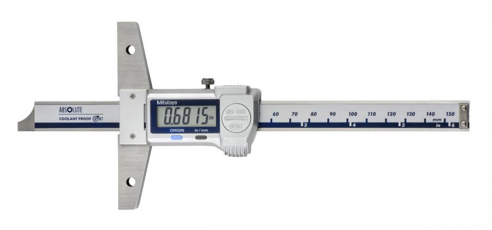 Picture of Mitutoyo 571-261-20 Absolute digimatic depth gage,6in-150mm range,.0005in/.01mm resolution. 199g