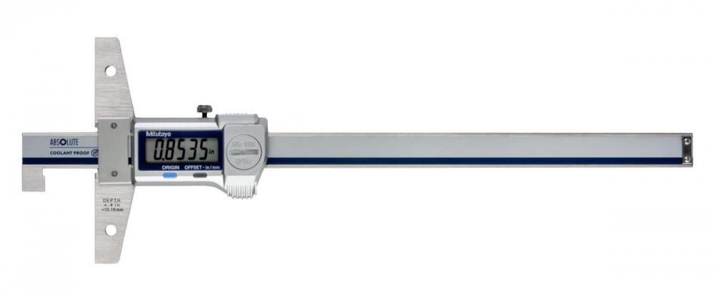Picture of Mitutoyo 571-265-20 Absolute digimatic depth gage, Hook-End type, .8in/200mm range, .0005in/.01mm resolution, 598g