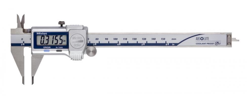 Picture of Starrett 3732MEXFL-150 Caliper, Digimatic, 6 IN, Coolant Proof, Special-Point, W/ Thumb Roller