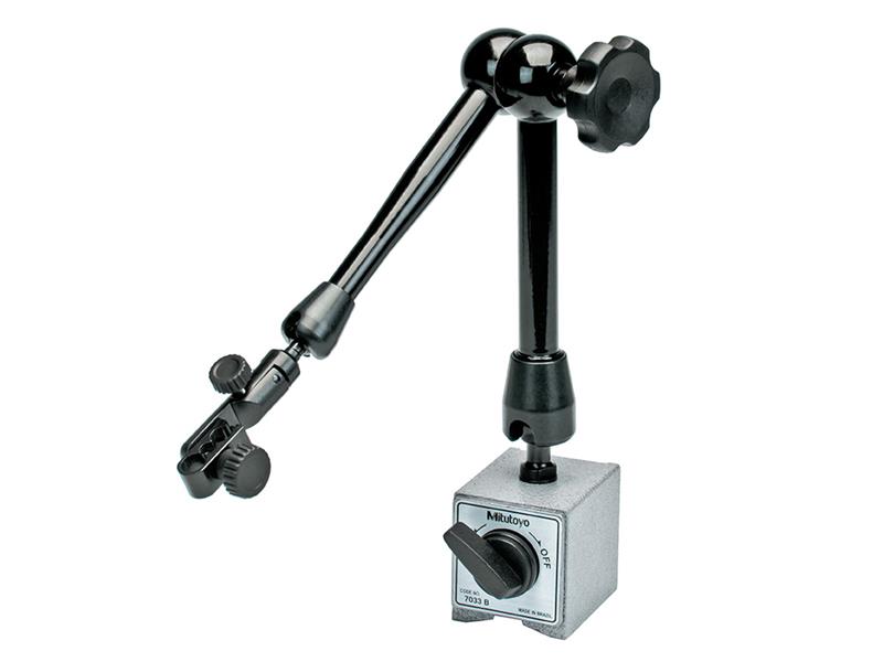 Picture of Mitutoyo 7033B Articulating Magnetic Stand, 431mm Ht, 3/8”, 6mm, 8mm, Dovetail Clamp