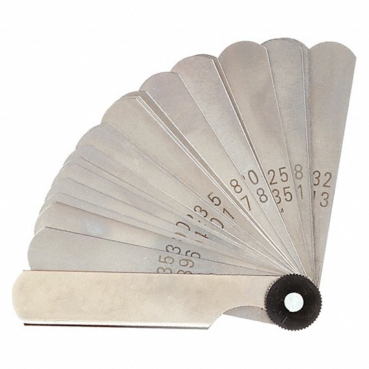 Picture of Mitutoyo 950-251 .002-.035 In, 3 In Length, Thickness Gage Set, 26 Leaves (.002-.018 In by .001 In, .022 In, .024 In, .025 In, .028 In, .03 In, .032 In, .035 In)
