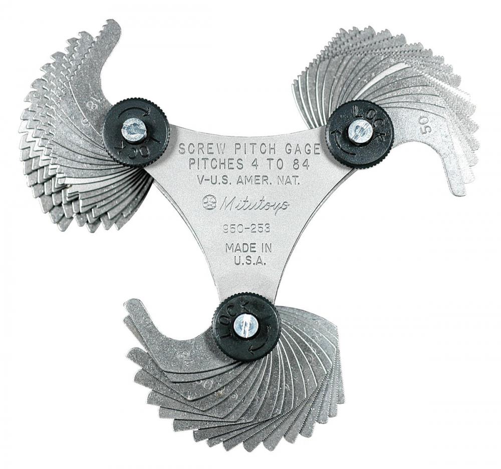 Picture of Mitutoyo 950-253 4-84 Tpi, 60 Degrees, Screw Pitch Gage Set, 51 Leaves (4, 4.5, 5, 5.5, 6-11, 11.5, 12-16, 18, 20, 22, 24, 26, 27, 28, 30-84 By 2S Tpi)
