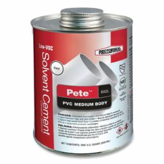 Picture of Rectorseal 622-55928 Pete™ 602L 32 Oz. Fast Set Pvc Clear Pipe Cement