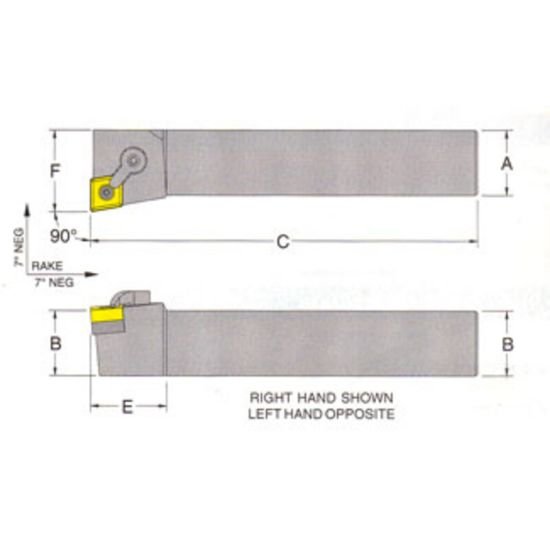Picture of RMC MCFINEL-24-6DTurning Stick Tool 80.0° Insert Square 1.500 6.000 Oal Left Hand