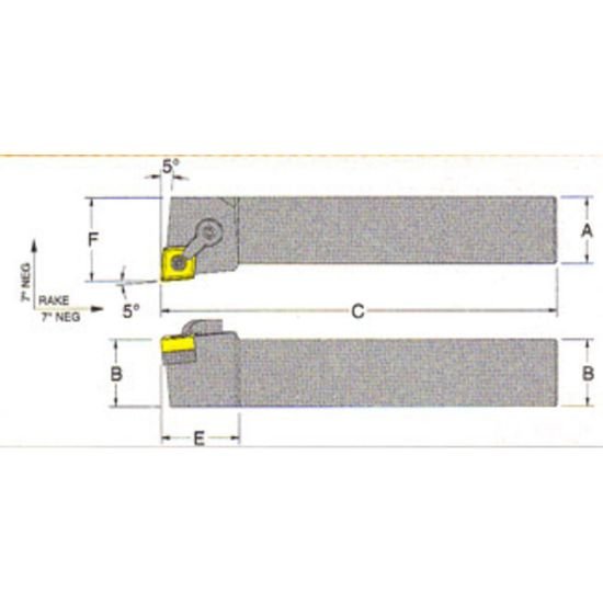 Picture of RMC MCLNL-16-4DTurning Stick Tool 80.0° Insert Square 1.000 6.000 Oal Left Hand