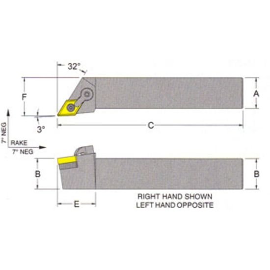 Picture of RMC MDJNR-20-5DTurning Stick Tool 55.0° Insert Square 1.250 1.440 Oal Right Hand