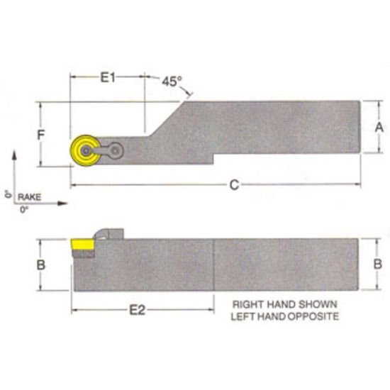 Picture of RMC MRGOR-85-4DTurning Stick Tool Round Insert Square 1.250 6.000 Oal Right Hand