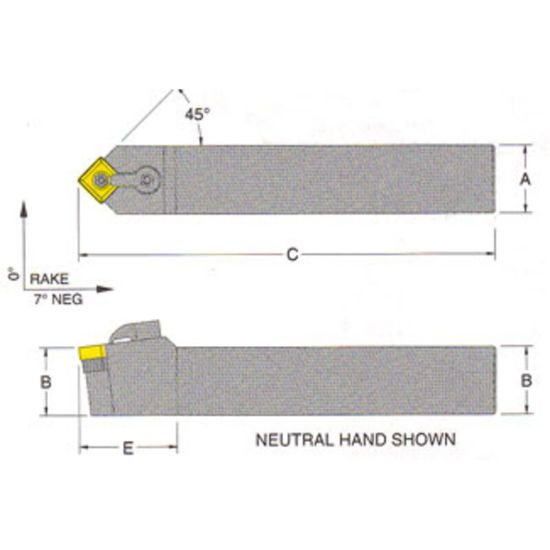 Picture of RMC MSDNN-85-6DTurning Stick Tool Square Insert Square 1.250 6.000 Oal Left Hand