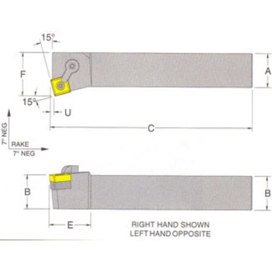 Picture of RMC MSKNR-24-6ETurning Stick Tool Square Insert Square 1.500 7.000 Oal Right Hand