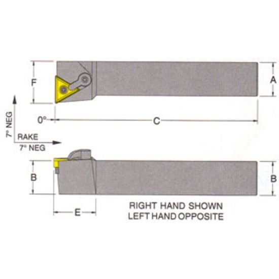 Picture of RMC MTFINER-24-6ETurning Stick Tool Triangle Insert Square 1.500 7.000 Oal Right Hand