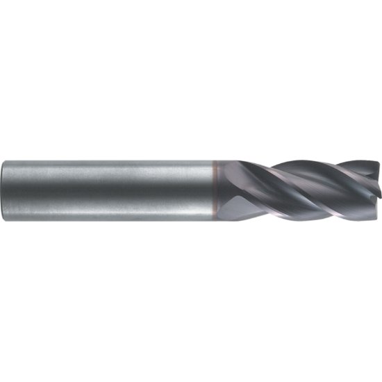 Picture of RobbJack MNS-403-08-FL Dia 8mm SH 0.3150 LOC 0.9843 OAL2.5197 End Mill Standard Flute Variable Helix Carbide Uncoated Single End SquareChamfer
