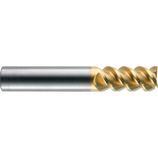 Picture of RobbJack MST-360-10 Dia 10mm SH 0.3937 LOC 0.7874 OAL2.8346 End Mill Standard Flute High Helix Carbide Uncoated Single End Square Sharp