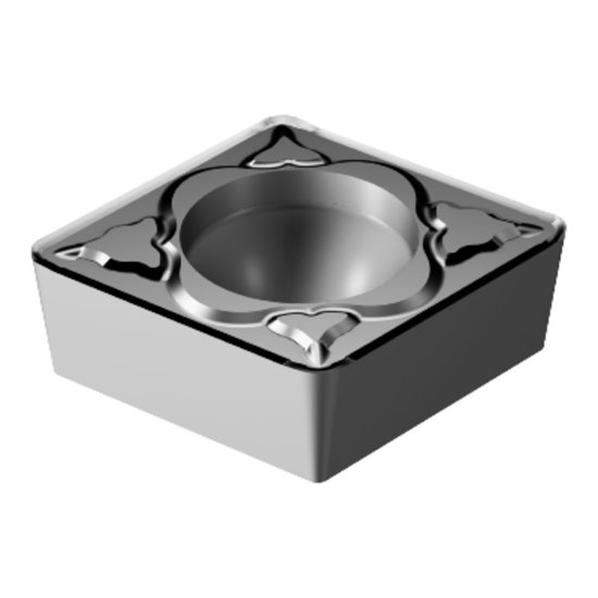 Picture of CCMT 3(2.5)1-mm 1105 Sandvik CCMT09T304 mm 1105 80.0° Positive Carbide 0.0160 0.41mm Radius Medium, Semi Finishing