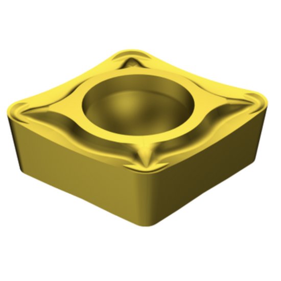 Picture of CCMT 2(1.5)2-UM 1025 Sandvik CCMT060208 UM 1025 80.0° Positive Carbide 0.0310 0.79mm Radius Finishing, Semi Finishing