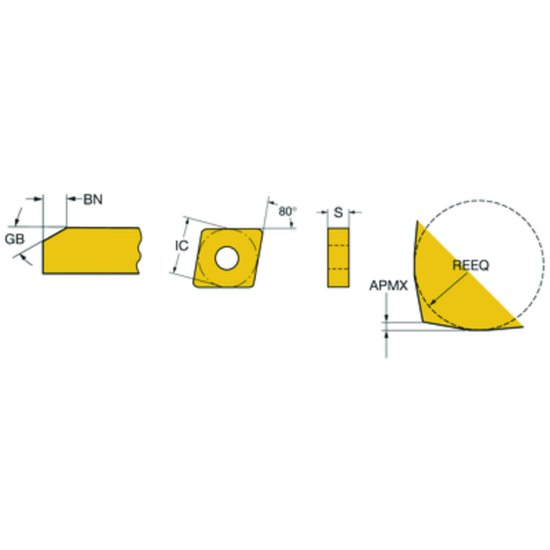 Picture of CNGX 431L025-18AXA 7015 Sandvik CNGX 1204L025 18AXA 7015 80.0° Negative CBN Medium, Semi Finishing