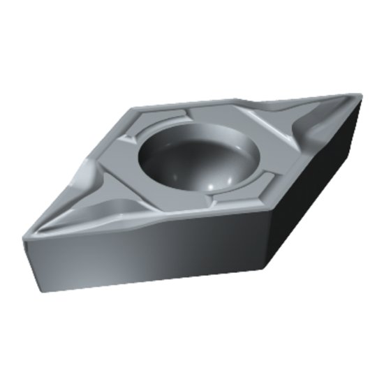 Picture of DCMT 3(2.5)0-PF 5015 Sandvik DCMT11T302-PF 5015 55.0° Positive Cermet 0.0080 0.20mm Radius Medium, Semi Finishing