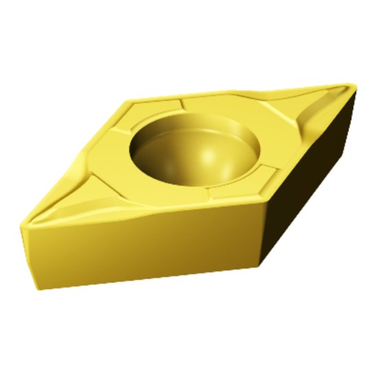 Picture of DCMT 2(1.5)1-MF 2025 Sandvik DCMT070204-MF 2025 55.0° Positive Carbide 0.0160 0.41mm Radius Finishing, Semi Finishing