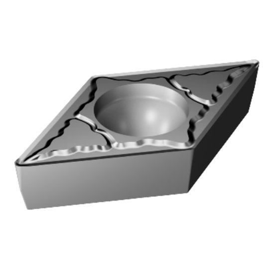 Picture of DCMT 3(2.5)1-mm 1105 Sandvik DCMT11T304-mm 1105 55.0° Positive Carbide 0.0160 0.41mm Radius Medium, Semi Finishing