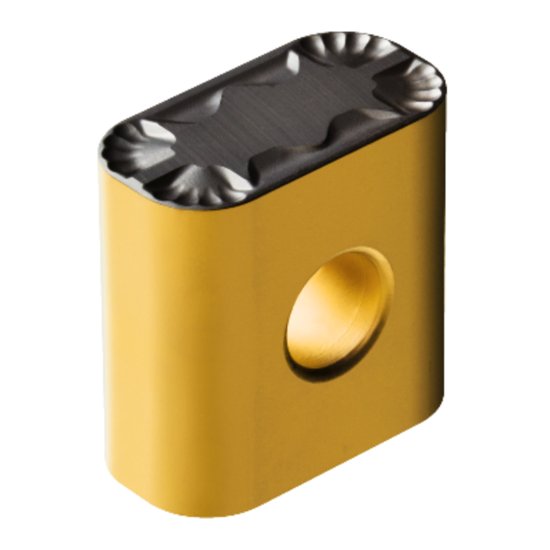 Picture of LNUX 19 19 40-PF 4215 Sandvik LNUX 19 19 40-PF 4215 Rectagonal Negative Carbide 0.1570 3.99mm Radius Roughing, Semi Finishing Bar Peeler