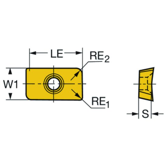 Picture of Sandvik LPMH 25 06 10-Powder Metal 1025 Plunge Insert; Face and Plunge and Longedge Milling