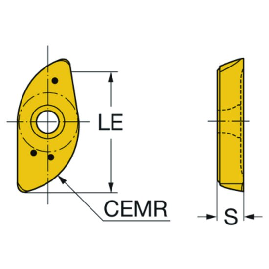 Picture of Sandvik RA216-32 06 M-M 1025 CoroMill 216 Ball Nose endMill Insert; Profile Milling