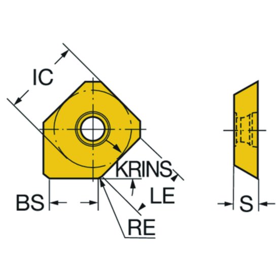 Picture of Sandvik R245-18 T6 E-W 1025 CoroMill 245 Wiper; 45 degree Face Milling
