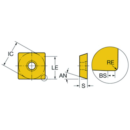 Picture of Sandvik R290.90-12T320M-Powder Metal 4230 CoroMill 290 Insert; 90 degree shoulder Milling
