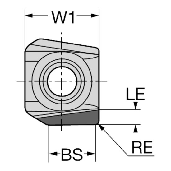 Picture of Sandvik R590-1105H-RR2-NW CD10 PCD Insert; 90 degree shoulder Milling