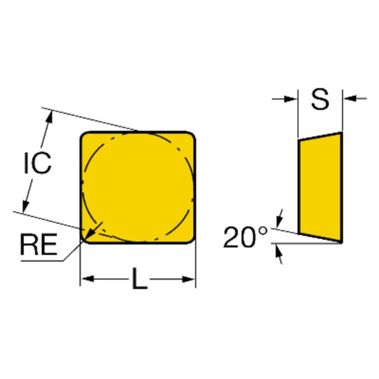 Picture of Sandvik SECN 42 EE R H10 T-Max Milling Insert ISO Insert