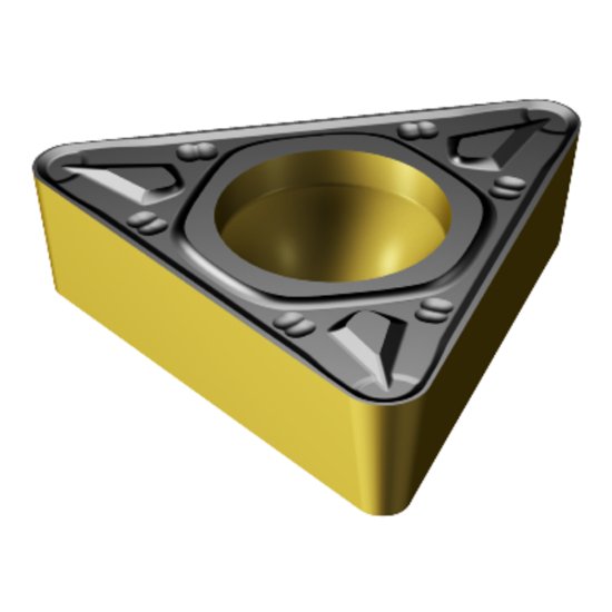 Picture of TCMT 3(2.5)3-KR 3210 Sandvik TCMT 16T312-KR 3210 Triangle Positive Carbide 0.0470 1.19mm Radius Roughing, Medium